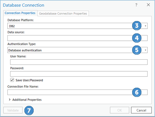 The Database Connection dialog box